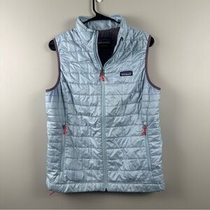 Patagonia Nano Vest Women’s Large Blue Purple Puffer Lightweight Warm Fall Layer